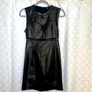 Guess Faux Leather Laser Cut Out Dress